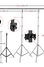 SUPPORTO LUCI E FONDALE MT 2,60X3