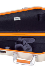 SUP2002XLWO CUSTODIA HIGHTECH SUPREME ICE CONTOURED IN POLICARBONATO PER VIOLINO - WHITE - ORANGE VERSION