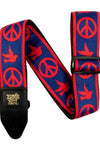 4698 Tracolla Red and Blue Peace Love Dove Jacquard Strap 2021