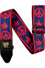 4698 Tracolla Red and Blue Peace Love Dove Jacquard Strap 2021