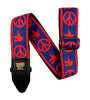 4698 Tracolla Red and Blue Peace Love Dove Jacquard Strap 2021