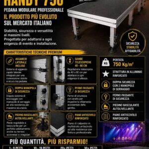 HANDY 750, pedana modulare professionale 2x1 H. CM 40/60