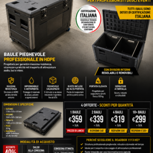 N. 04 ROADBOX 1113 HD – Baule professionale pieghevole in HDPE
